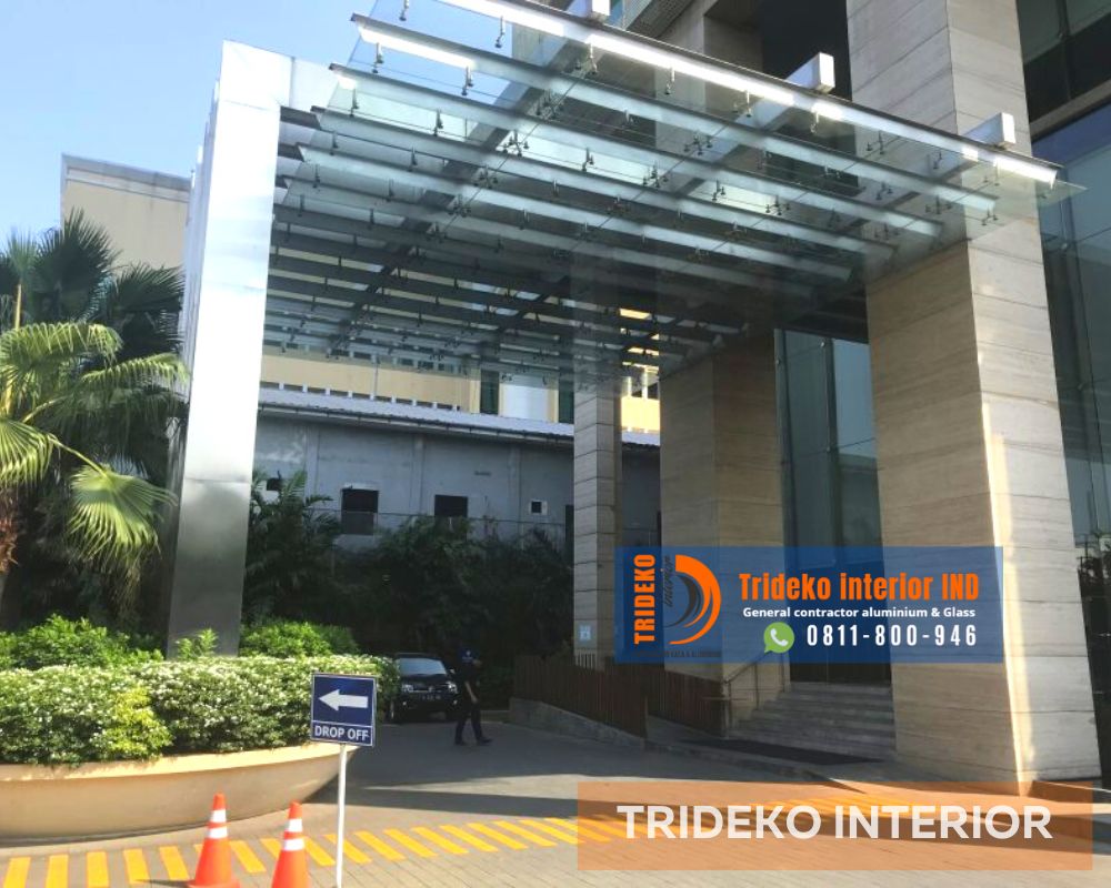 Biaya Kanopi Kaca dengan Rangka Stainless Steel kanopi kaca lobby