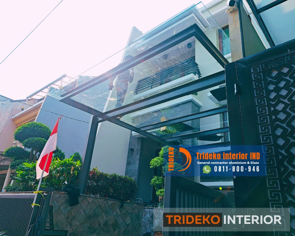 Kanopi Kaca Tempered 12mm per M2 Jakarta