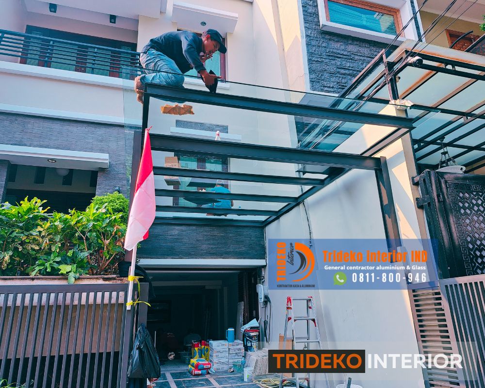 Kanopi Kaca Tempered 12mm per M2 Jakarta