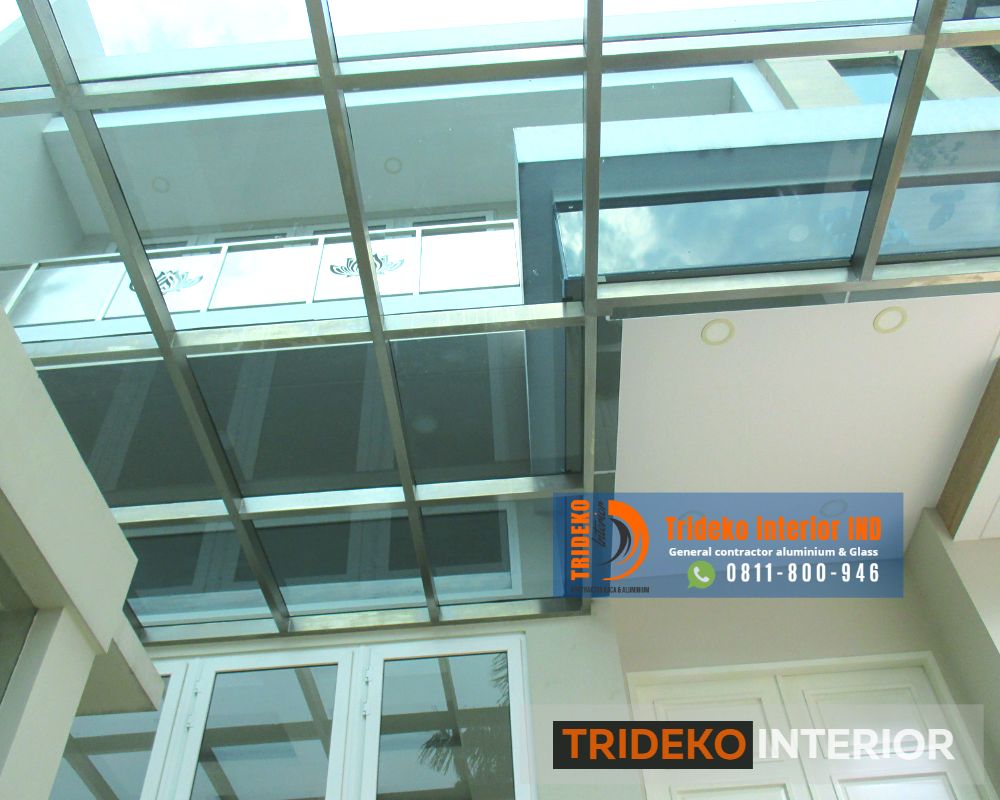 Biaya Kanopi Kaca dengan Rangka Stainless Steel Kanopi Kaca dengan Rangka Stainless Steel