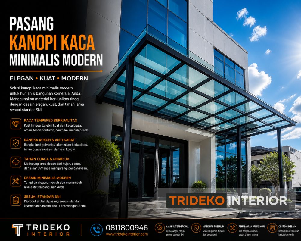 Pasang Kanopi Kaca Minimalis Modern